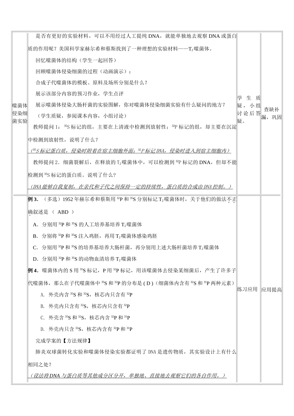 高中生物 DNA是主要遗传物质复习教案 新人教版必修2_第3页