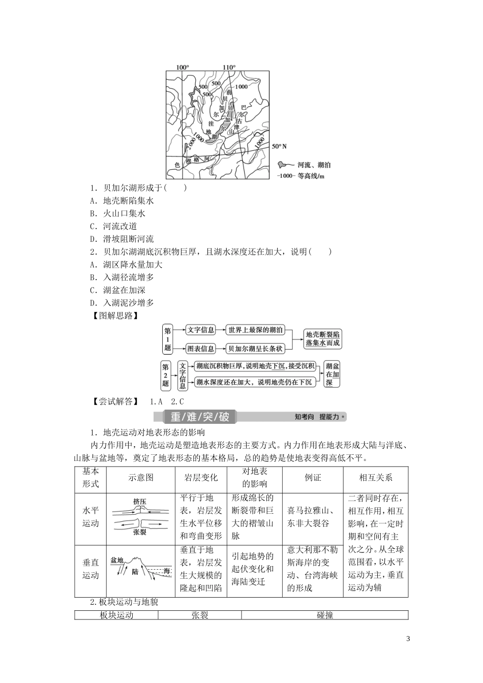 高考地理一轮复习 第四章 地表形态的塑造 第12讲 营造地表形态的力量教案 新人教版-新人教版高三全册地理教案_第3页