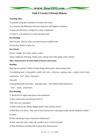 北师大版高中英语必修2Unit 6 Lesson 4 Dream houses 3