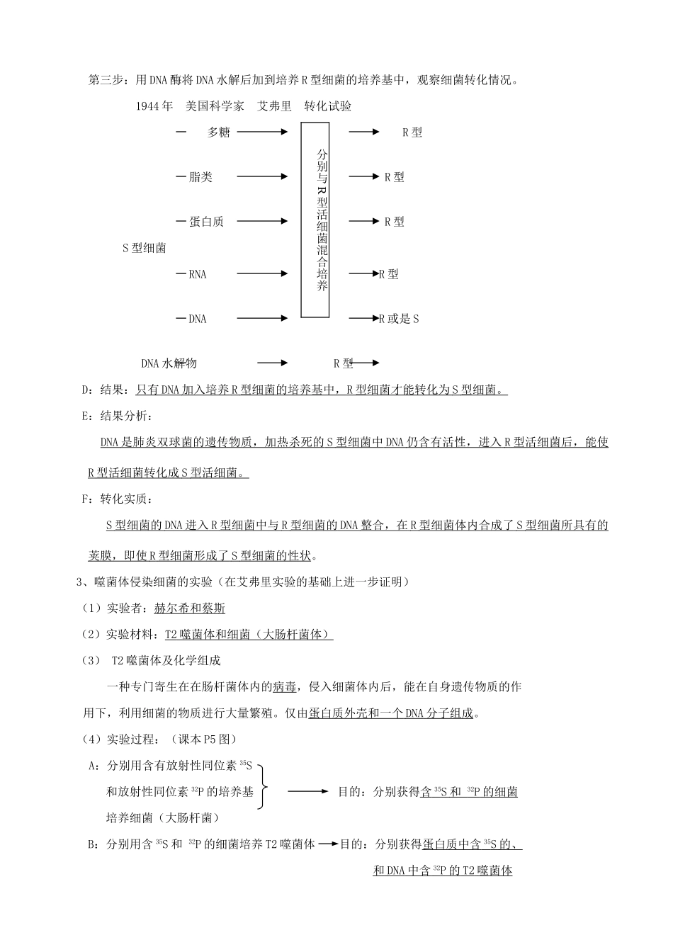 高中生物遗传的物质基础 DNA是主要的遗传物质教案 旧人教 必修2_第3页