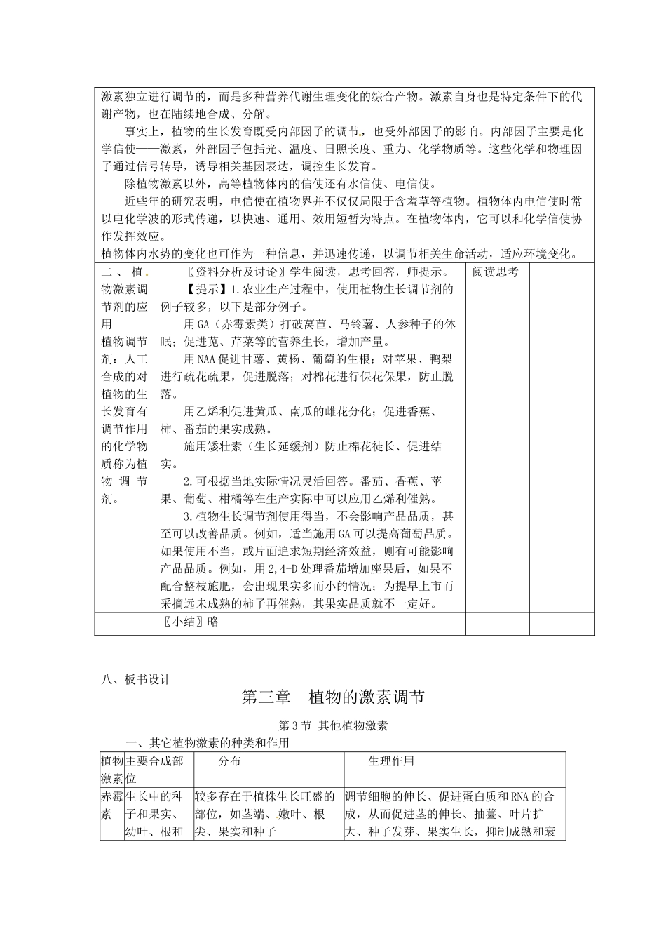 高中生物 3.3《其他植物激素》教案 新人教版必修3_第3页
