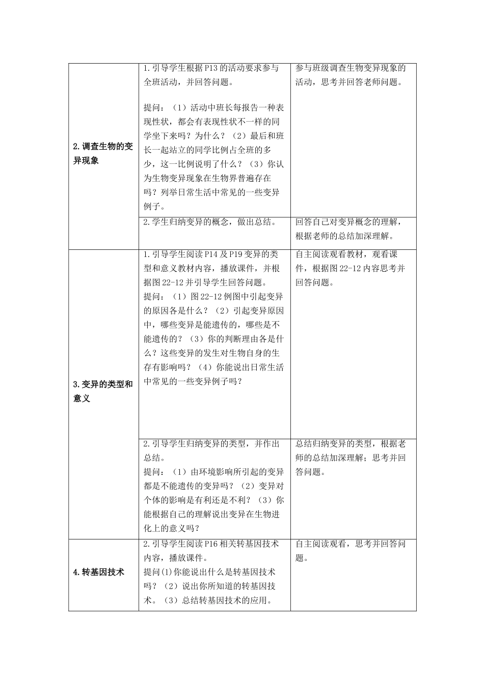 八年级生物下册 第7单元 生命的延续与进化 第21章 第2节《生物的变异》教案 （新版）苏科版-（新版）苏科版初中八年级下册生物教案_第2页