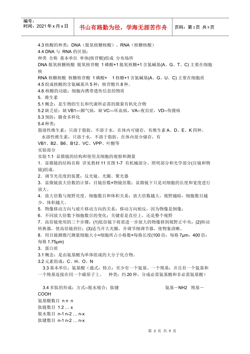 上海市XXXX生物学业水平考试考纲_第3页