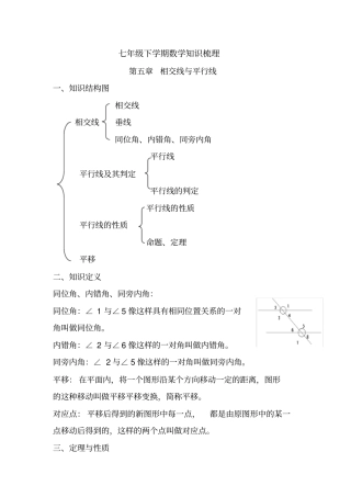 (完整word版)人教版__初一下学期数学知识框架及知识点总结