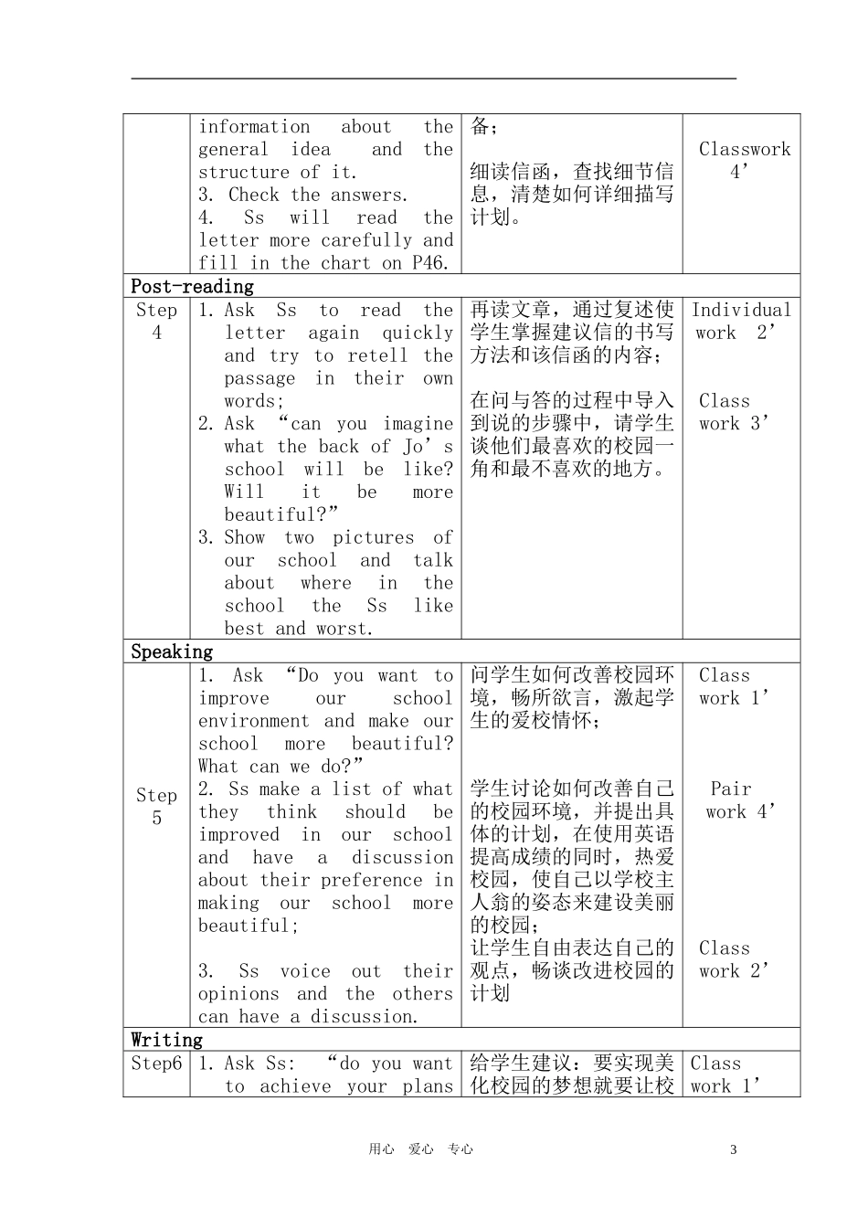 高中英语 M6 U1 reading task 教案 新人教版选修6_第3页