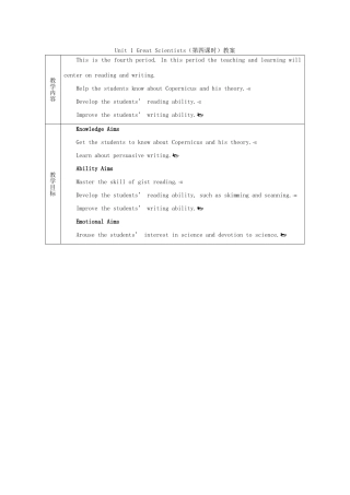 高中英语 Unit1 Great scientists教案4 新人教版必修5-新人教版高一必修5英语教案