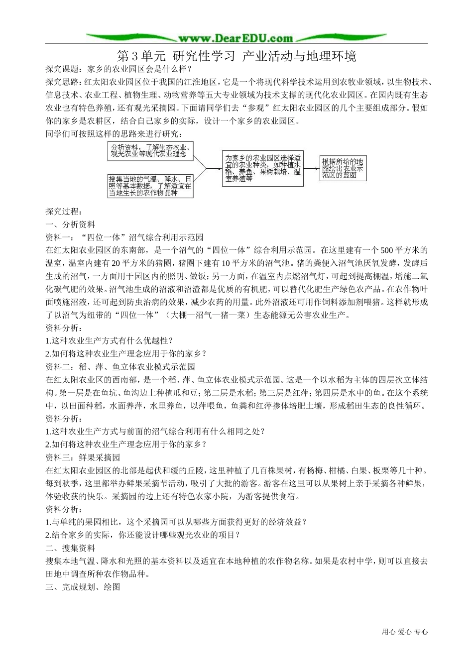 高中地理必修2第3单元 研究性学习 产业活动与地理环境_第1页