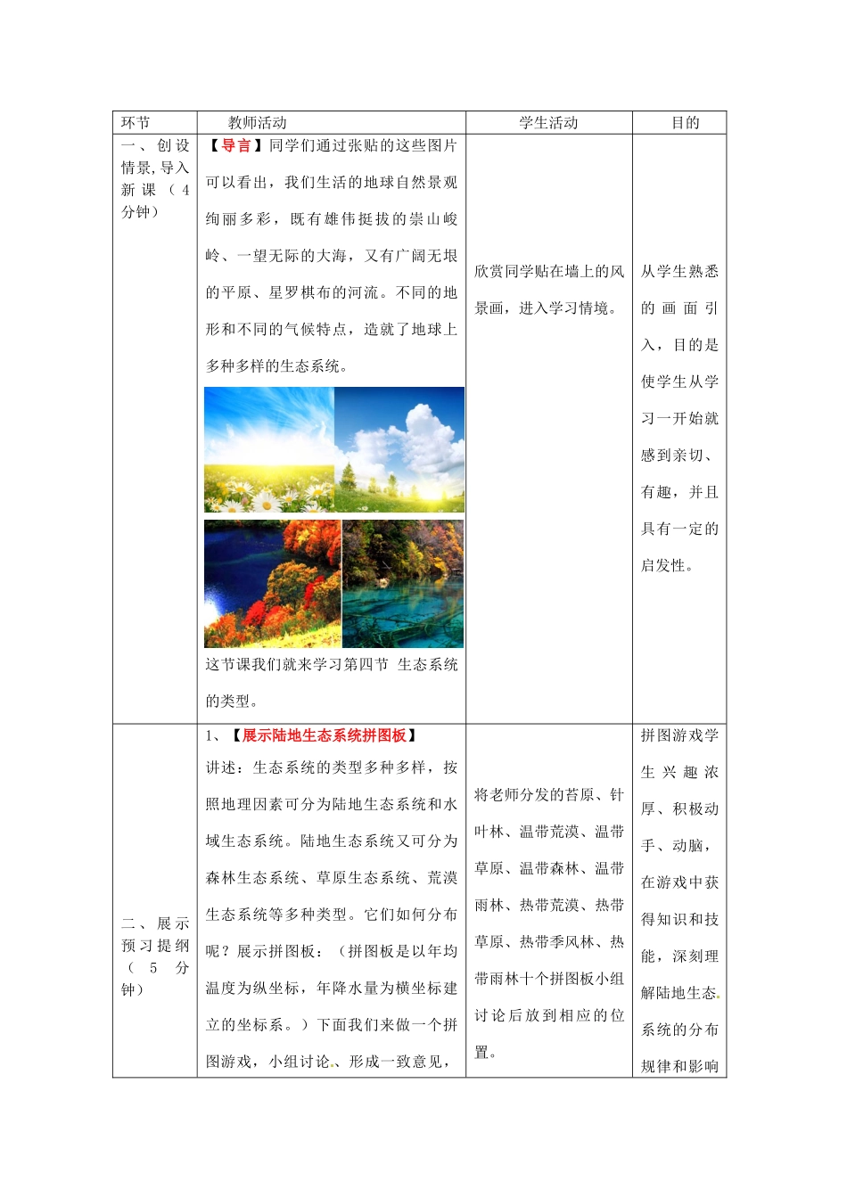 八年级生物下册 第6单元 第2章 第4节 生态系统的类型教案1 济南版_第2页
