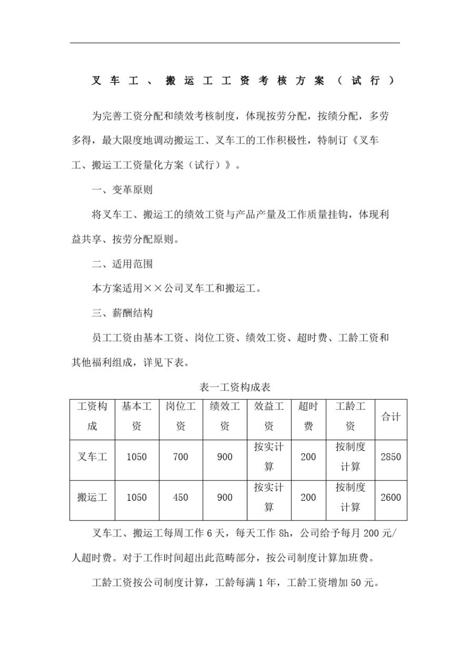 叉车工搬运工工资考核方案_第2页