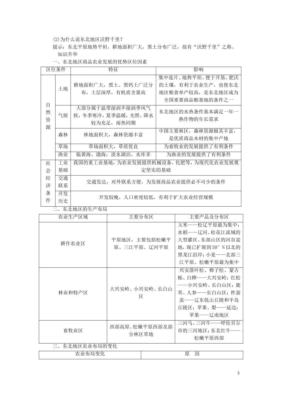 高中地理 第二章 区域可持续发展 第三节 中国东北地区农业的可持续发展教案（含解析）中图版必修3-中图版高二必修3地理教案_第3页