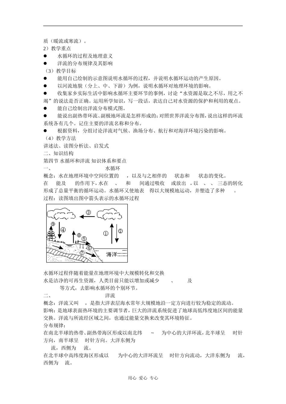 高中地理：水循环和洋流 教案（湘教版必修1）_第2页