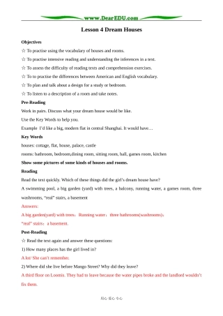 北师版英语必修2 Unit 6 Lesson 4 Dream houses 5