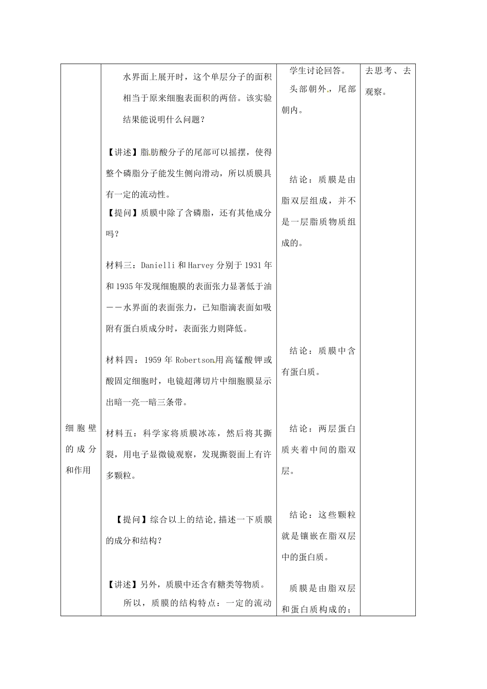 高中生物 《细胞膜和细胞壁》教案 浙科版必修1_第3页