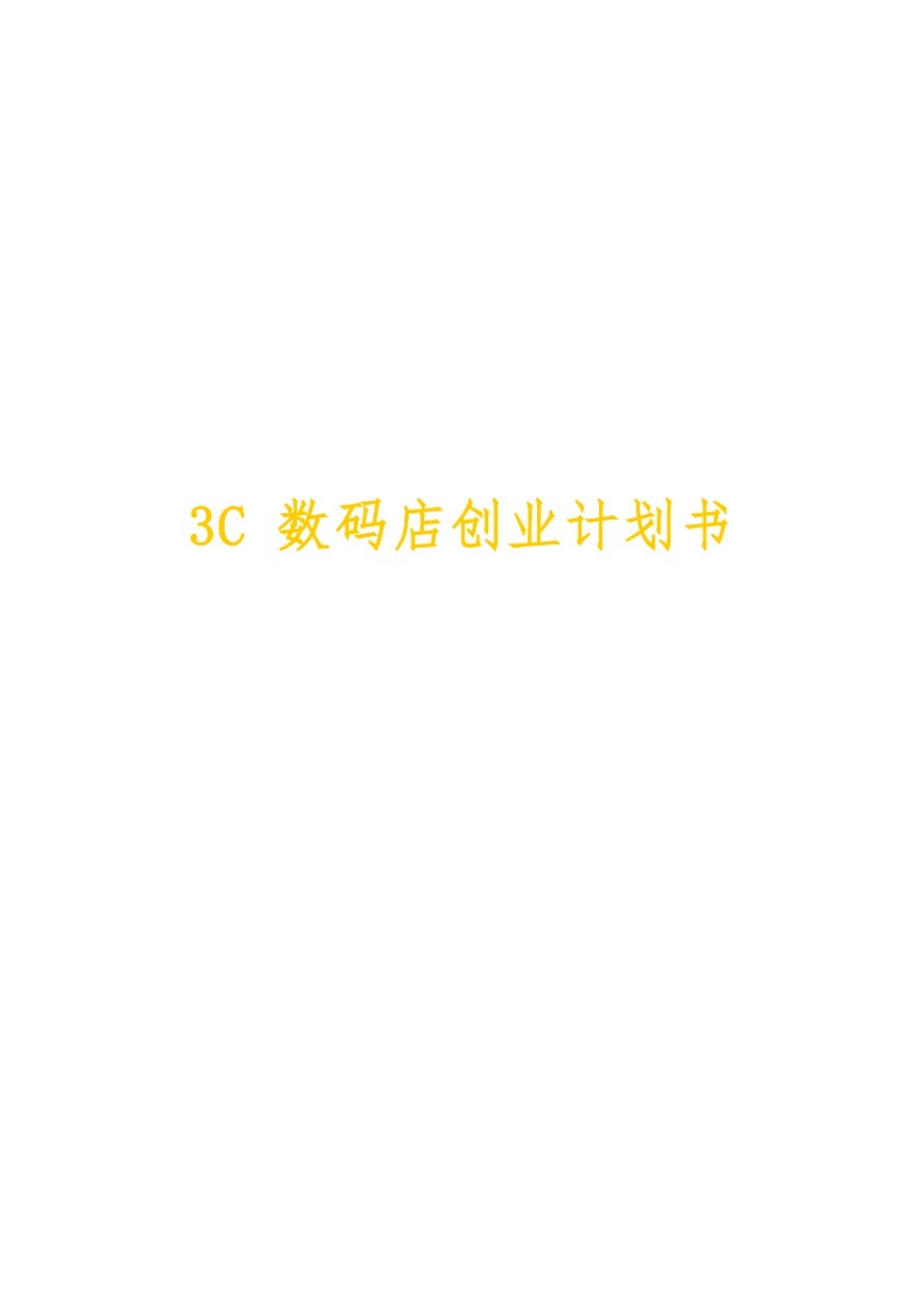 数码店创业计划书_第1页