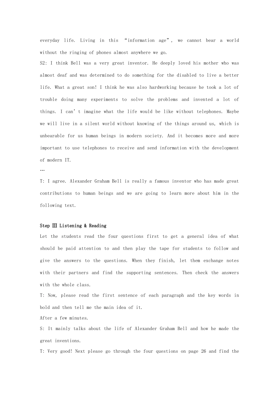 高中英语 Unit3第5课时（阅读2）The Fifth Period Reading (Ⅱ)教案 新人教版选修8_第3页