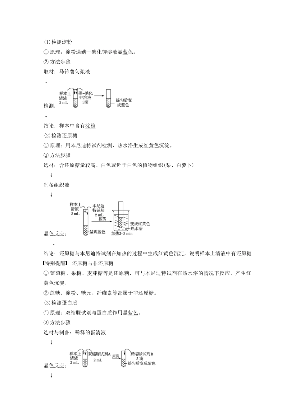 高中生物 第一章 细胞的分子组成 第三节 第3课时 糖类、油脂和蛋白质的鉴定　核酸教案（必修1）-人教版高中必修1生物教案_第2页