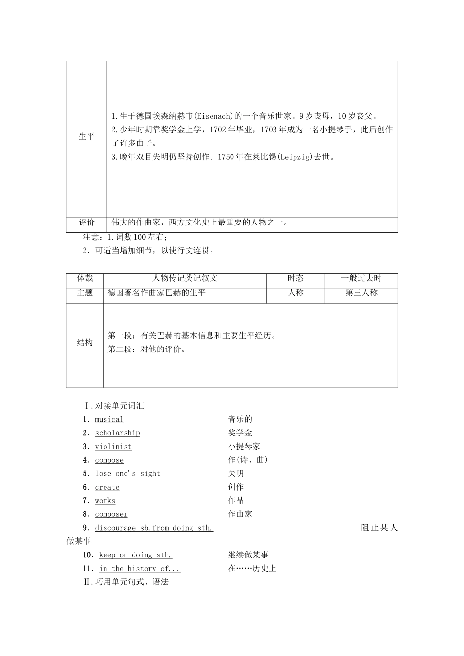 高中英语 Unit 3 Amazing people Section Ⅶ Writing——人物传记讲义 牛津译林版必修2-牛津版高一必修2英语教案_第2页