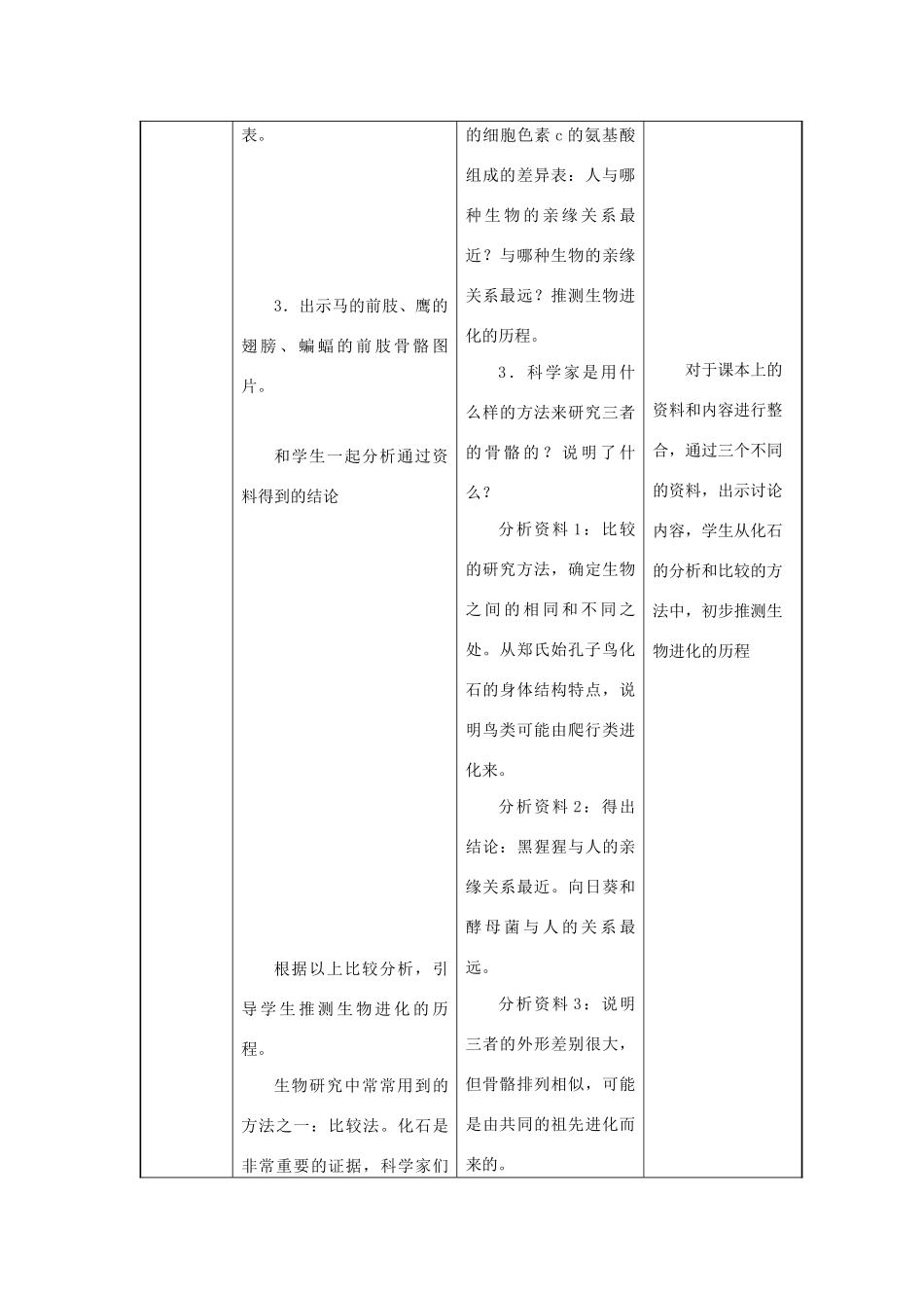 八年级生物下册 第七单元 生物圈中生命的延续和发展 第三章 生命起源和生物进化 第二节 生物进化的历程教案 （新版）新人教版-（新版）新人教版初中八年级下册生物教案_第3页