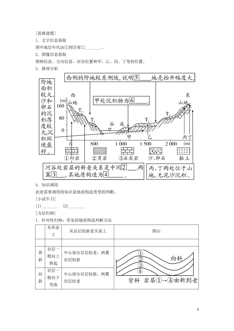 （锁定高考）高考地理一轮总复习 第五章 地表形态的塑造 第2讲 地壳运动与宏观地貌讲义（含解析）新人教版-新人教版高三全册地理教案_第3页