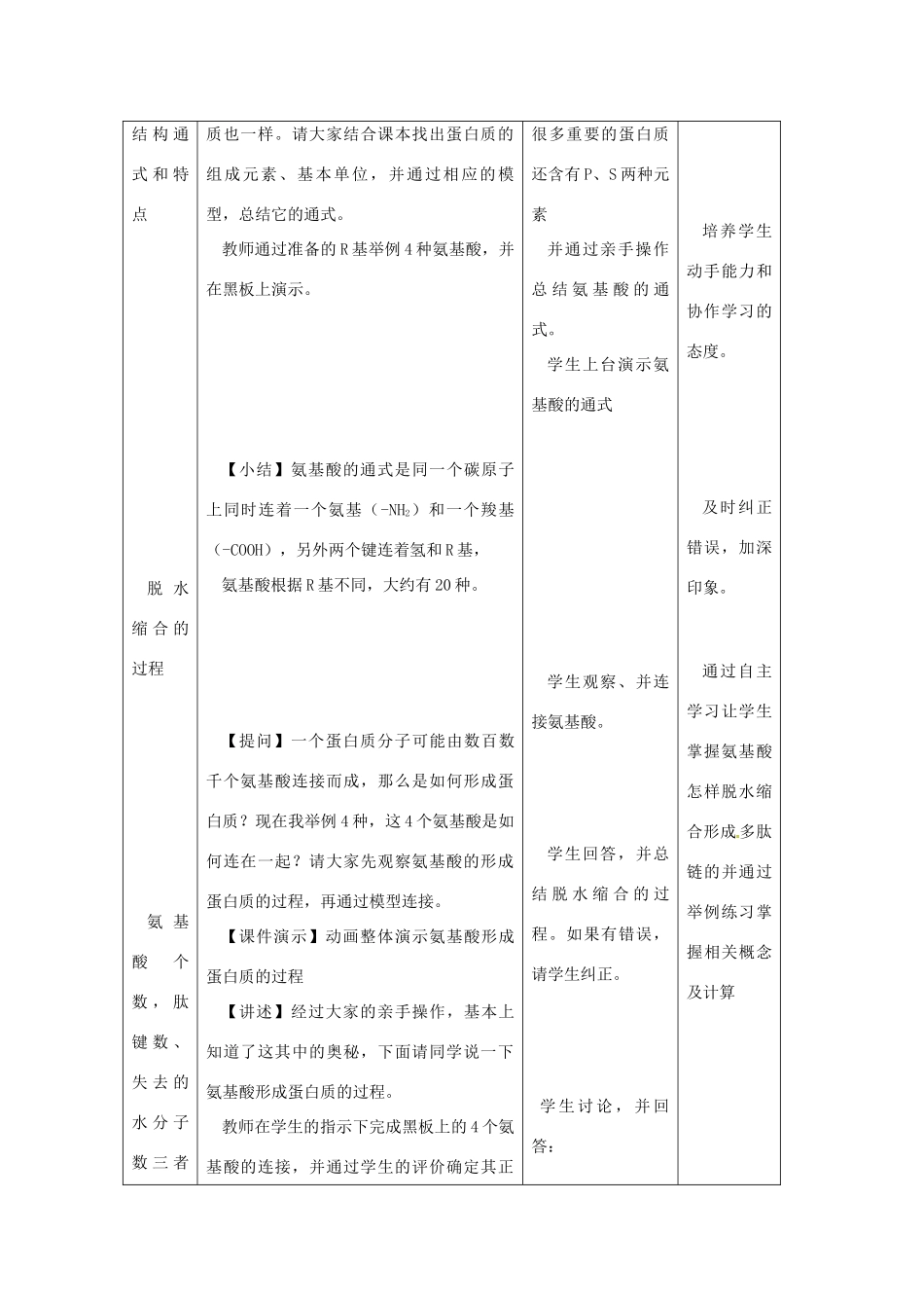 高中生物《有机化合物及生物大分子》教案4 浙科版必修1_第3页