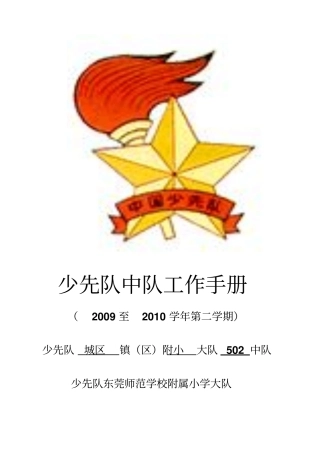 中队活动手册