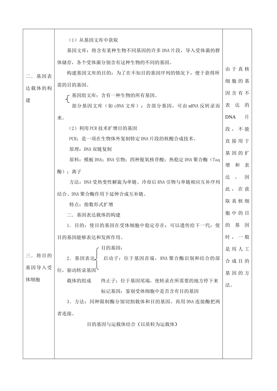 高中生物《基因工程的基本操作程序》教案8 新人教版选修3_第3页