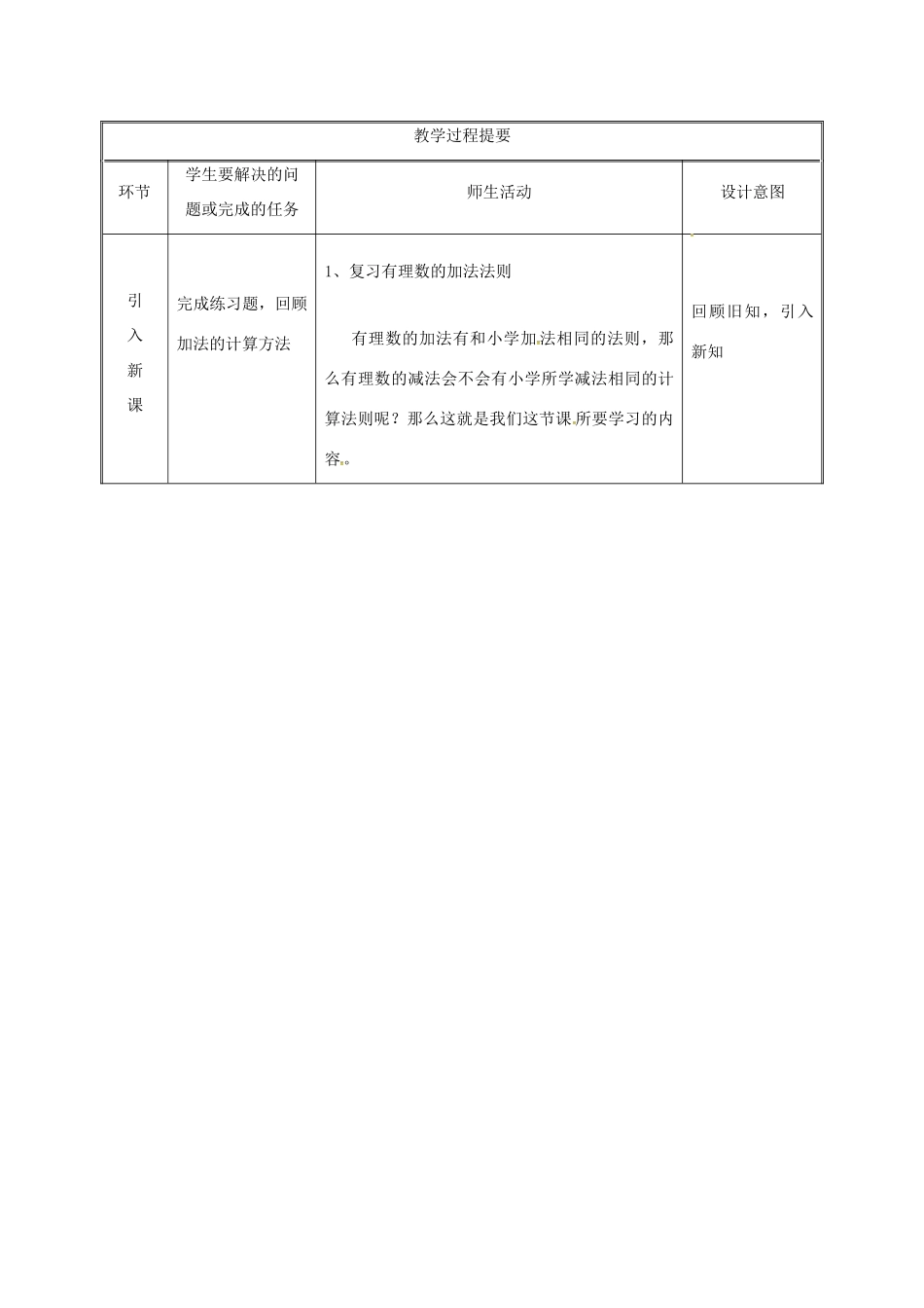 湖南省益阳市资阳区迎丰桥镇七年级数学上册 第一章 有理数 1.3 有理数的加减法 1.3.2 有理数的减法（第1课时）教案 （新版）新人教版-（新版）新人教版初中七年级上册数学教案_第2页