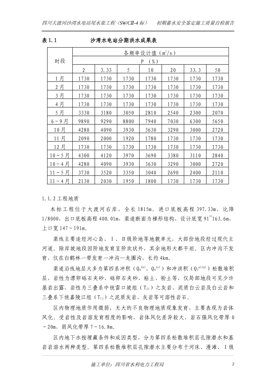 初期蓄水安全鉴定施工质量自检报告_第2页