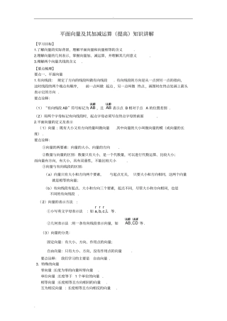 平面向量及其加减运算(提高)知识讲解