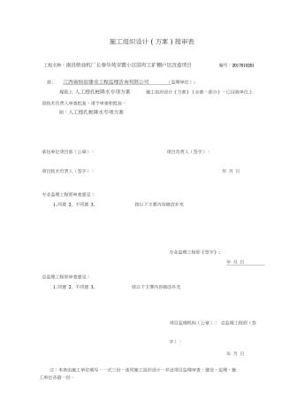 人工挖孔桩降水专项方案doc资料
