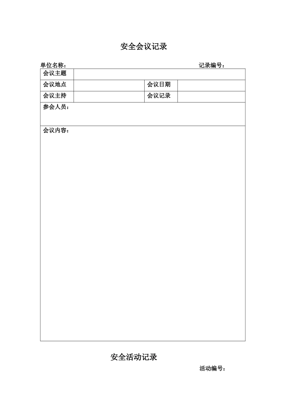 中能燃气公司安全运营表格资料汇编_第2页