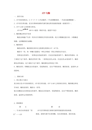 《ATP和酶》教案（2）