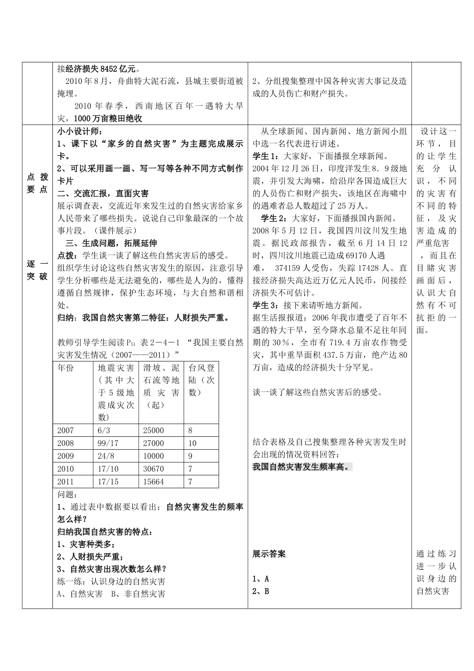 八年级地理上册 第2章 活动课 认识我国的自然灾害（3）教案 （新版）商务星球版_第3页