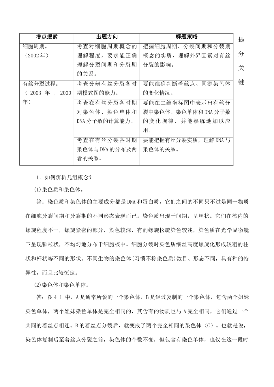 高考生物第一轮系列讲座 第4讲   细胞增殖（一）_第3页