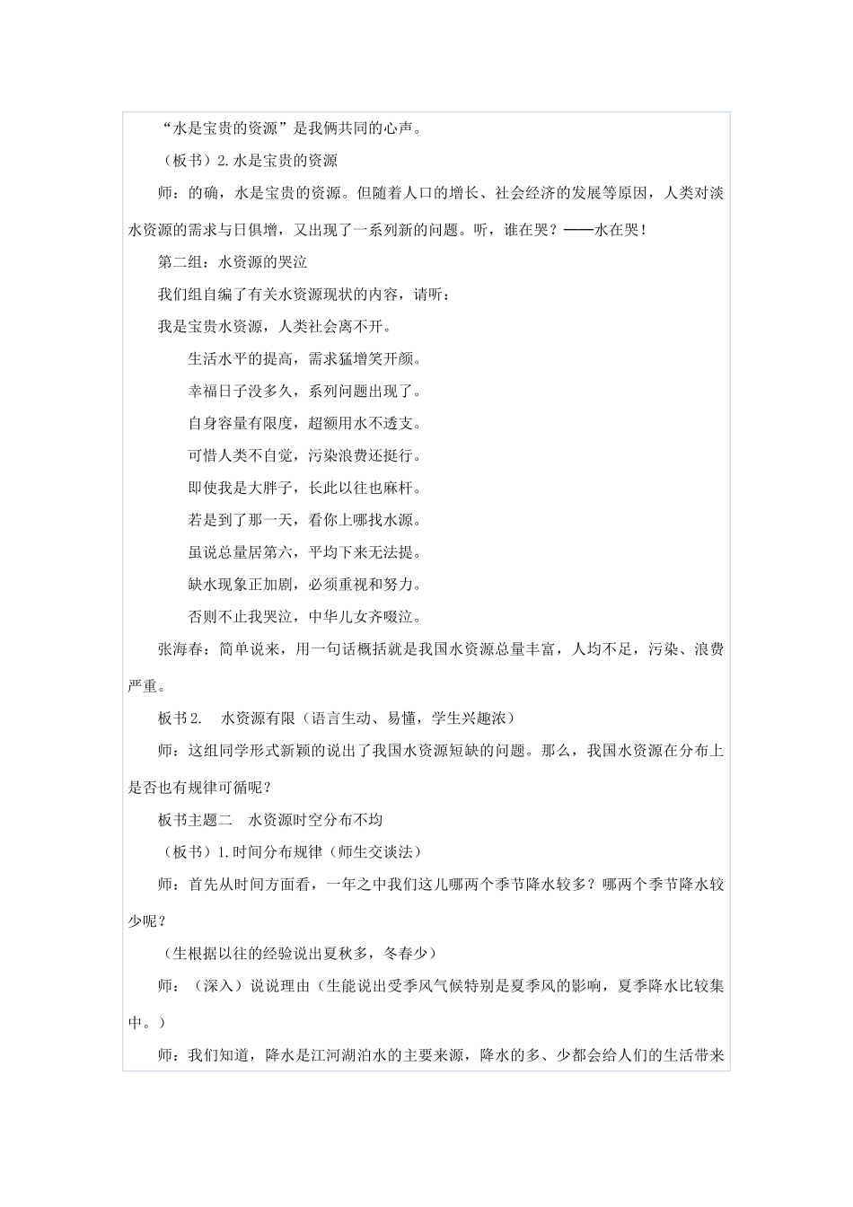 八年级地理上册 第三章 中国的自然资源 第三节 水资源名师教案1 人教新课标版_第3页
