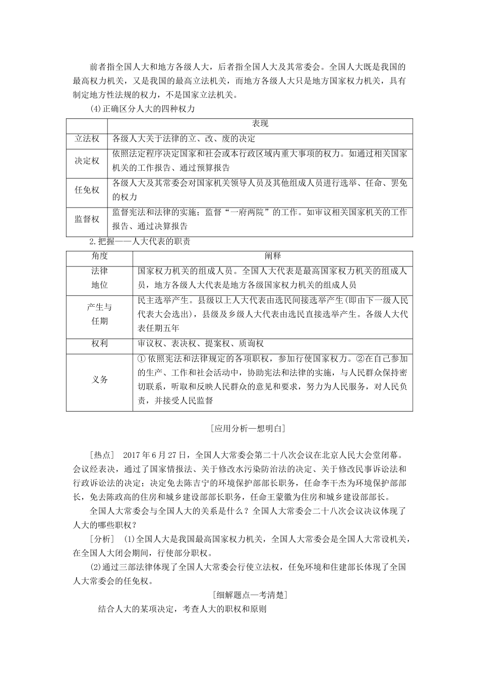 （江苏专版）高考政治一轮复习 第三单元 发展社会主义民主政治教师用书 新人教版必修2-新人教版高三必修2政治教案_第2页
