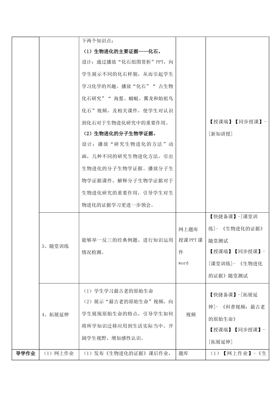 八年级生物下册 5.1.2 生物进化的证据教师教学应用指导 （新版）济南版_第2页