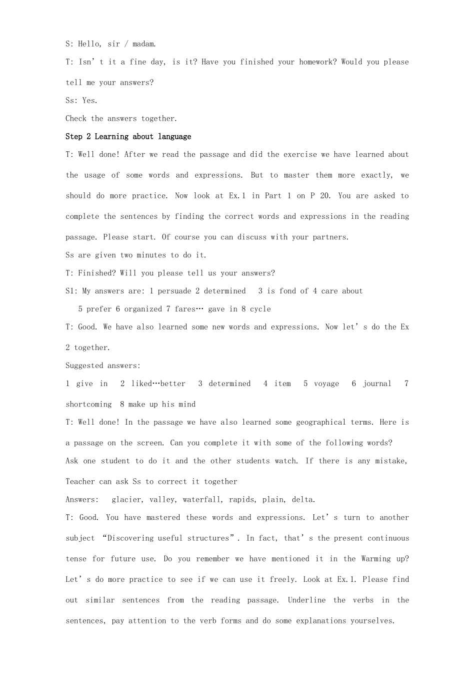 高中英语 Unit 3 Travel journal Period 2 Learning about language教学设计 新人教版必修1-新人教版高一必修1英语教案_第2页