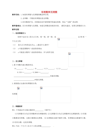 江苏省靖江市新港城初级中学七年级数学上册 有理数和无理数教案 苏科版