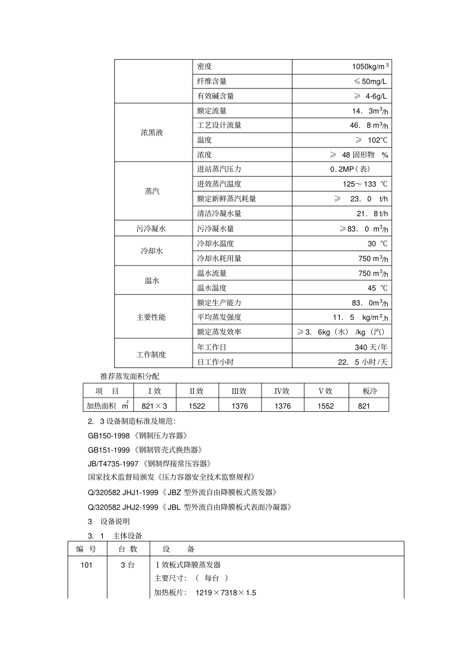 150吨漂白浆黑液七体五效全板式蒸发站_第3页