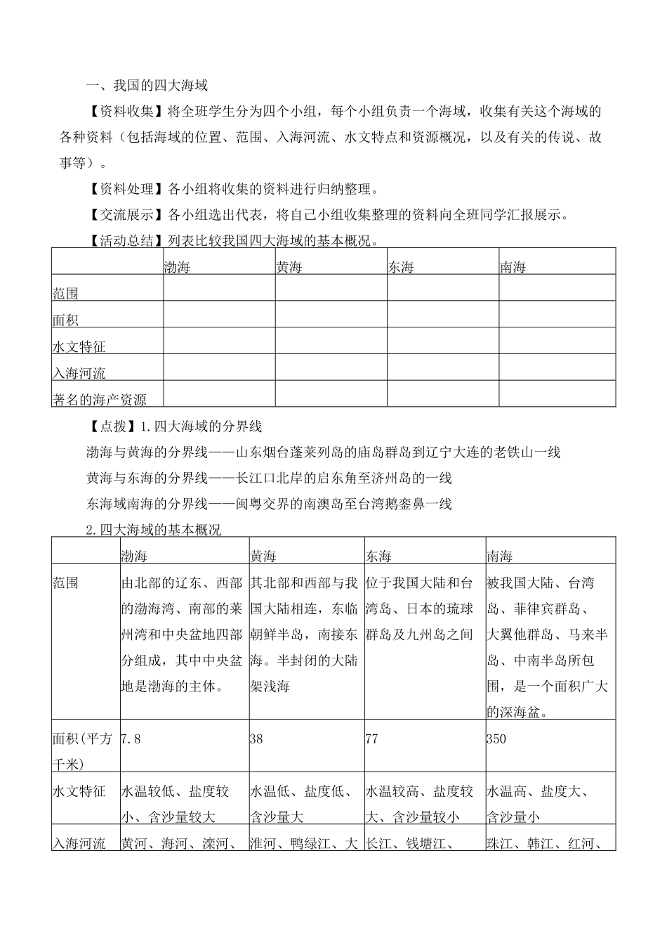 高中地理 第六章 海洋权益 6.2 我国的海洋教案 湘教版选修2-湘教版高二选修2地理教案_第2页