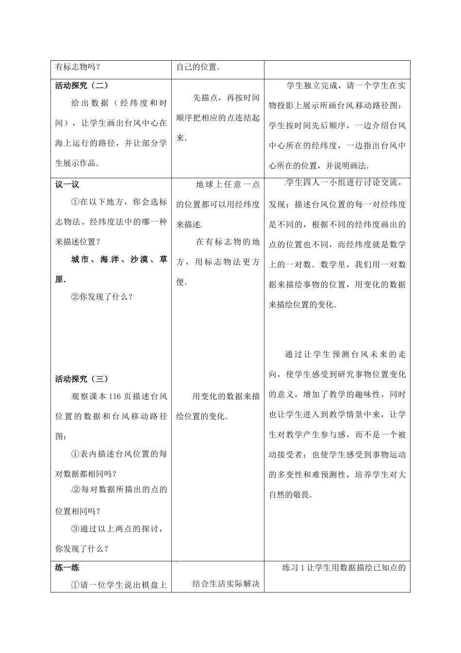 江苏省连云港市新浦区八年级数学上册 5.1 物体位置的确定教案 （新版）苏科版-（新版）苏科版初中八年级上册数学教案_第2页