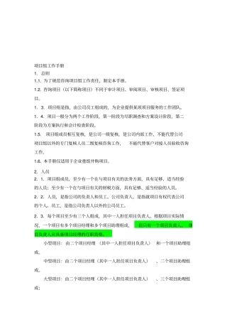 咨询项目组工作手册