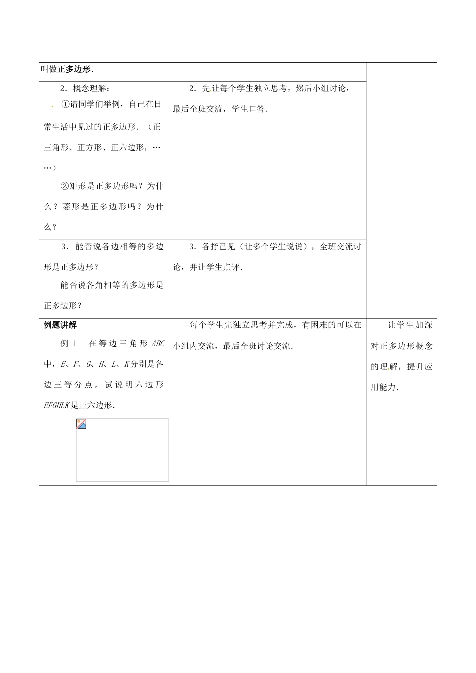 江苏省仪征市九年级数学上册 第二章 2.6 正多边形与圆（1）教案 （新版）苏科版-（新版）苏科版初中九年级上册数学教案_第2页