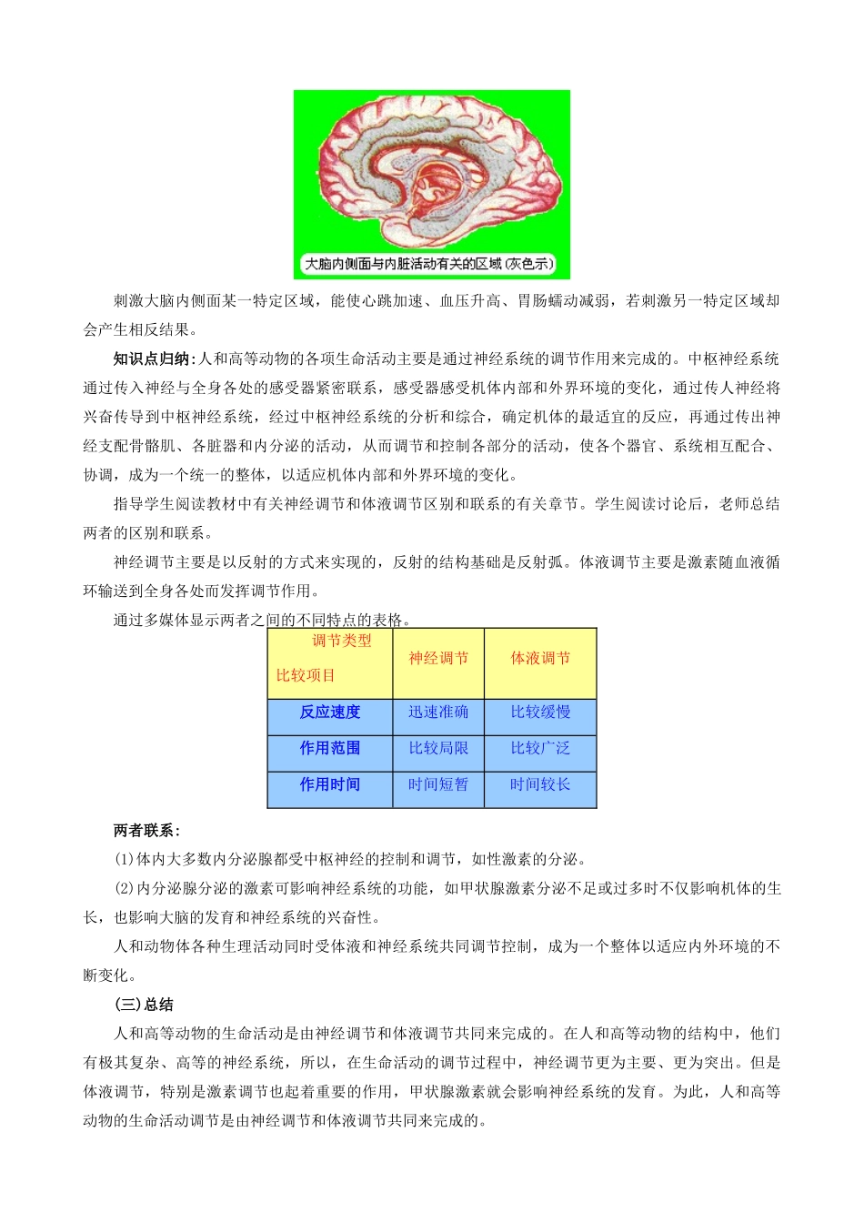 高中生物体液调节教案(第二课时)人教版 必修1_第3页