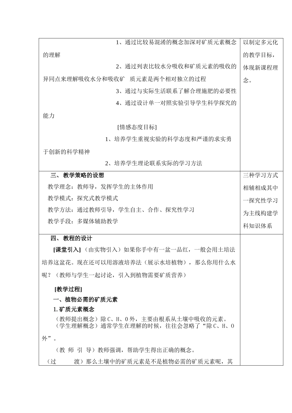高二生物植物的矿质营养 说课稿_第2页