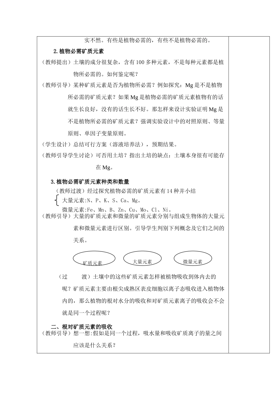 高二生物植物的矿质营养 说课稿_第3页