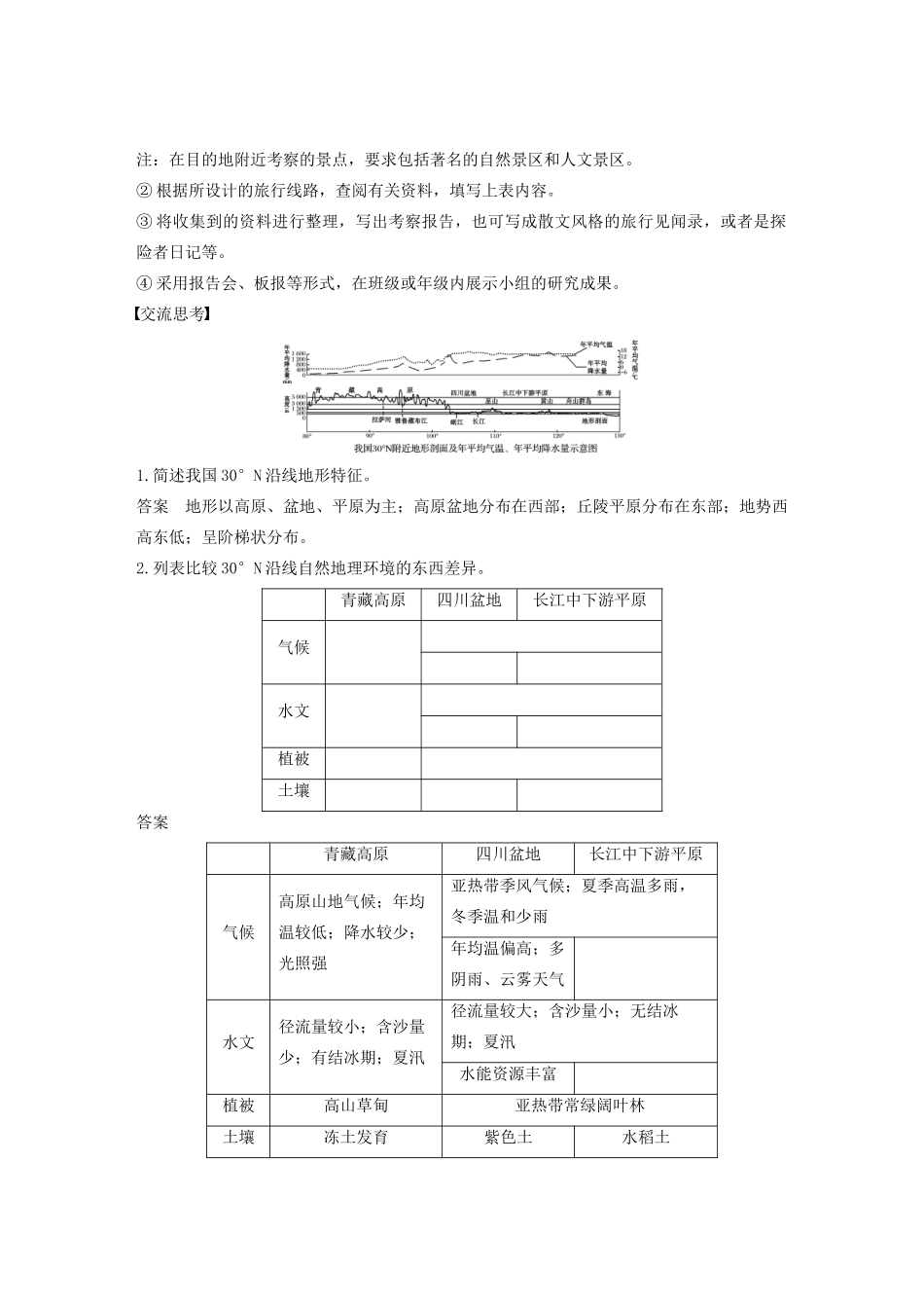 高中地理 第一单元 区域地理环境与人类活动核心素养 地理实践力——地理环境特征调查讲义（含解析）鲁教版必修3-鲁教版高二必修3地理教案_第2页