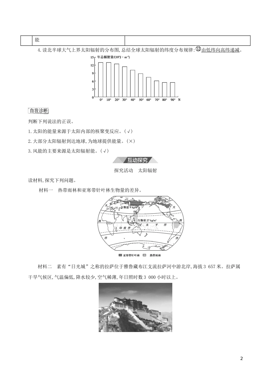 （3年高考2年模拟）新教材高考地理 第一章 宇宙中的地球 第二节 太阳对地球的影响讲义 新人教版必修第一册-新人教版高三第一册地理教案_第2页