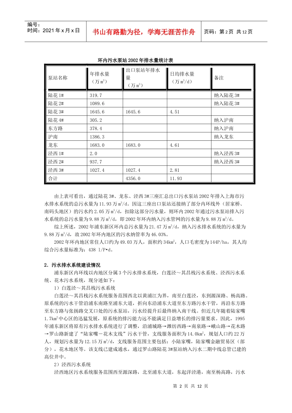 上海浦东新区环内地区污水排水系统研究_第2页